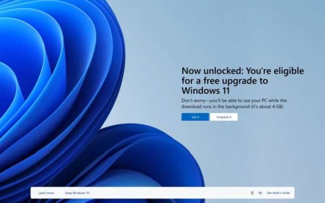 Windows 11 upgrade popup