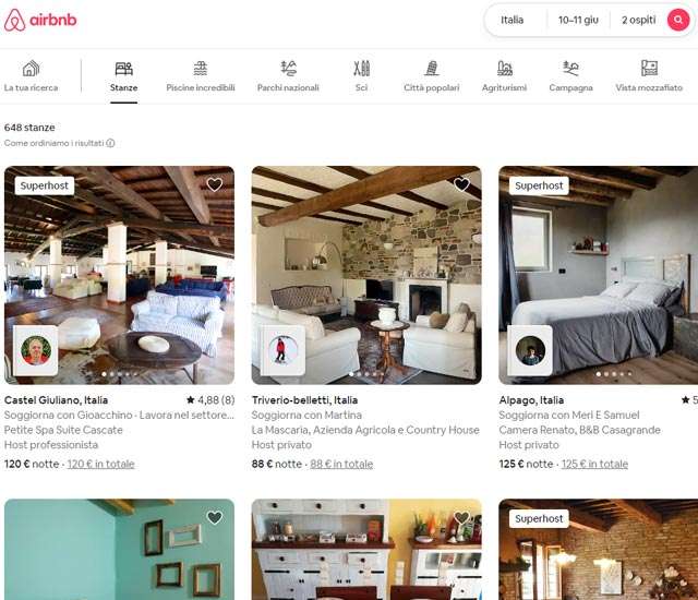 Stanze, la novità di Airbnb