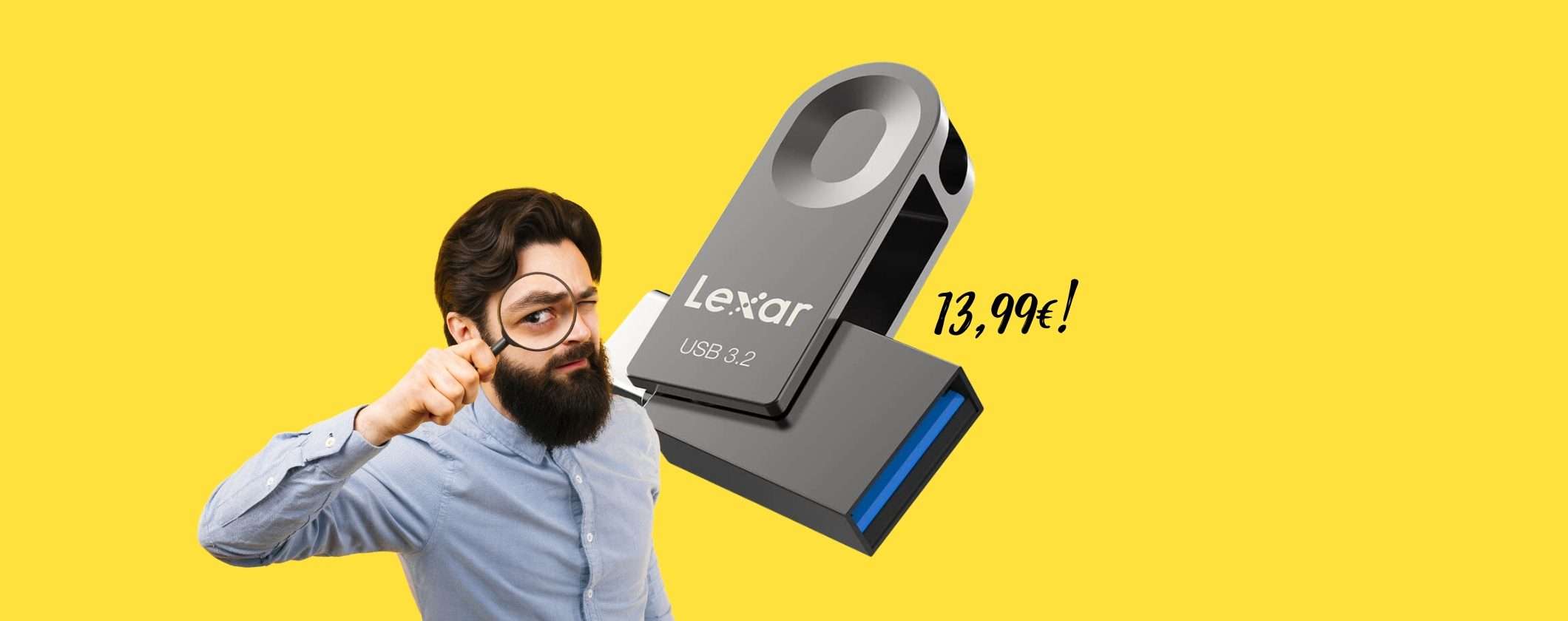 Chiavetta USB 2 in 1 Lexar a soli 13€: una FOLLIA Amazon