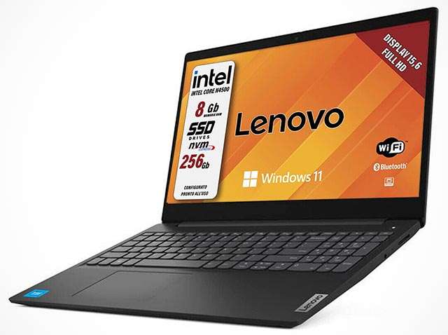 Il notebook Lenovo V15 con processore Intel e Windows 11 Pro
