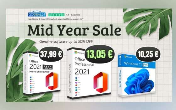 Ottime notizie! Office 2021 a 13,05€ e Windows 11 Pro per 10,25€ su Godeal24!