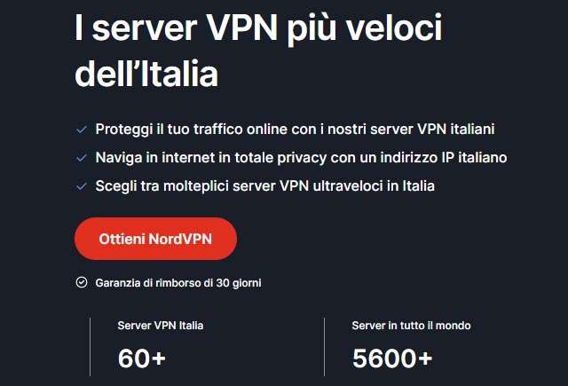 I server VPN di NordVPN