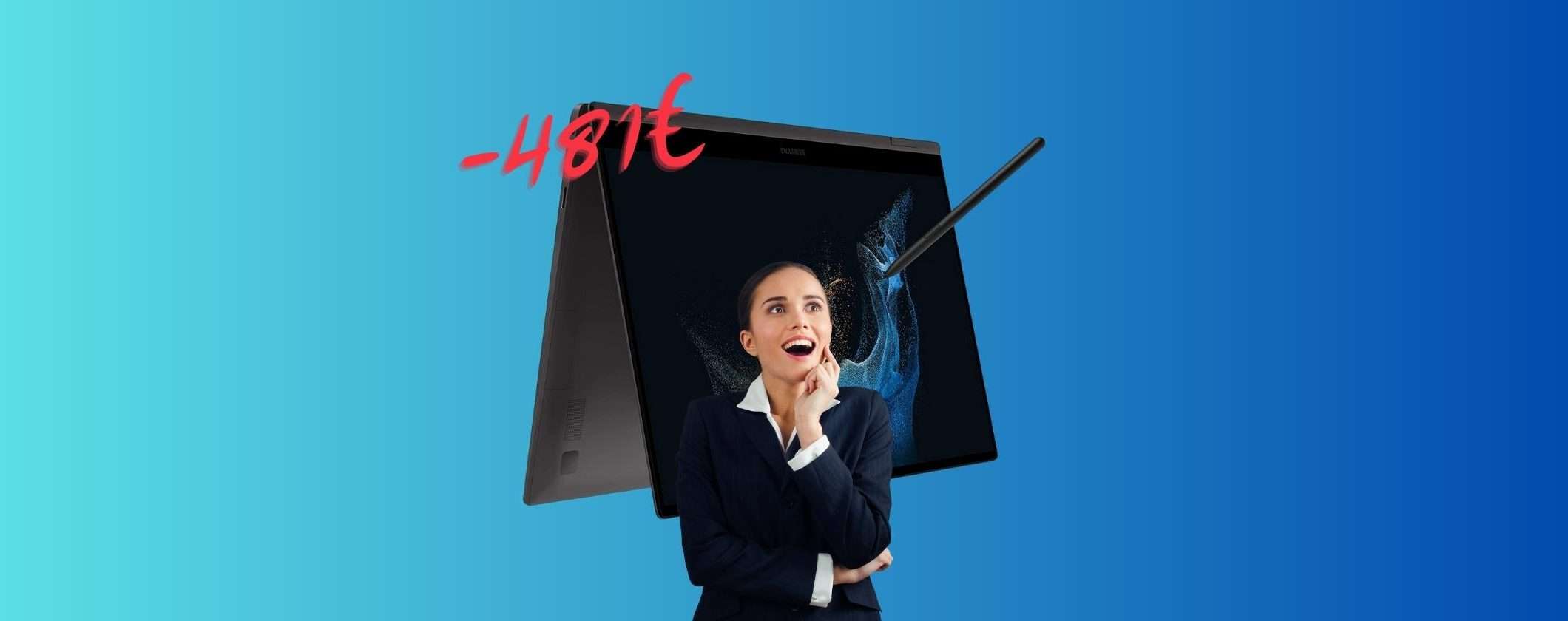 Samsung Galaxy Book2 Pro 360: risparmia 481€ su Amazon