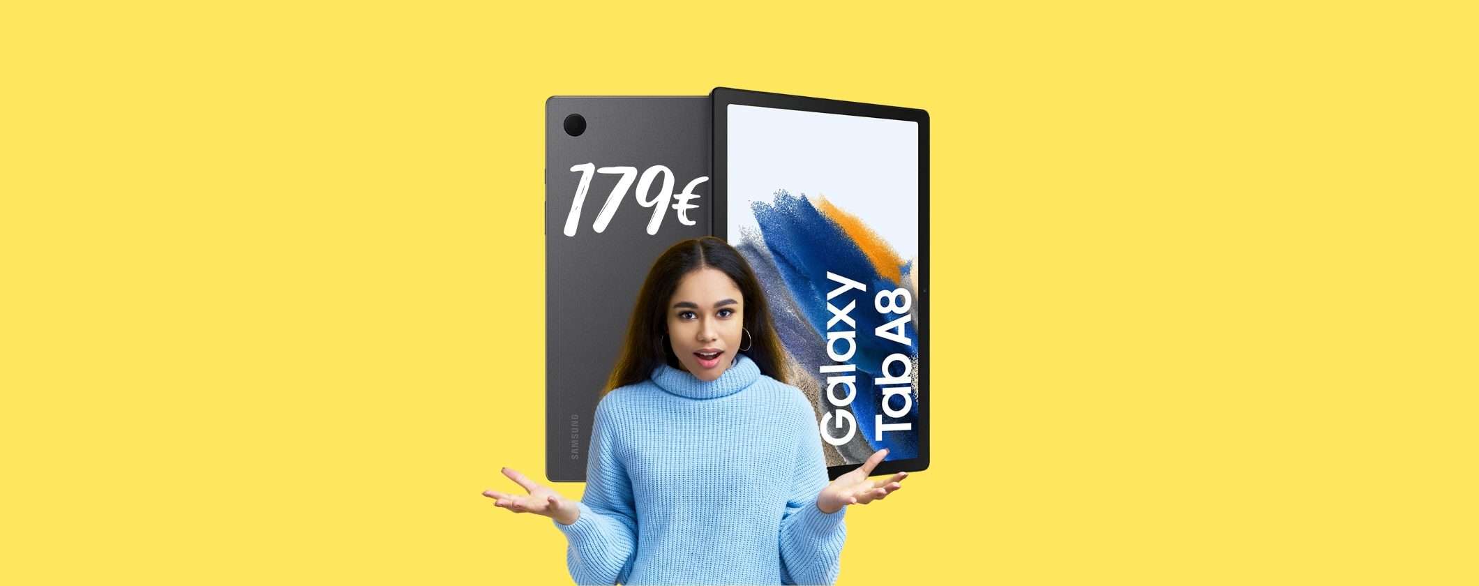 Samsung Galaxy Tab A8: 179€ e Tasso Zero su Amazon