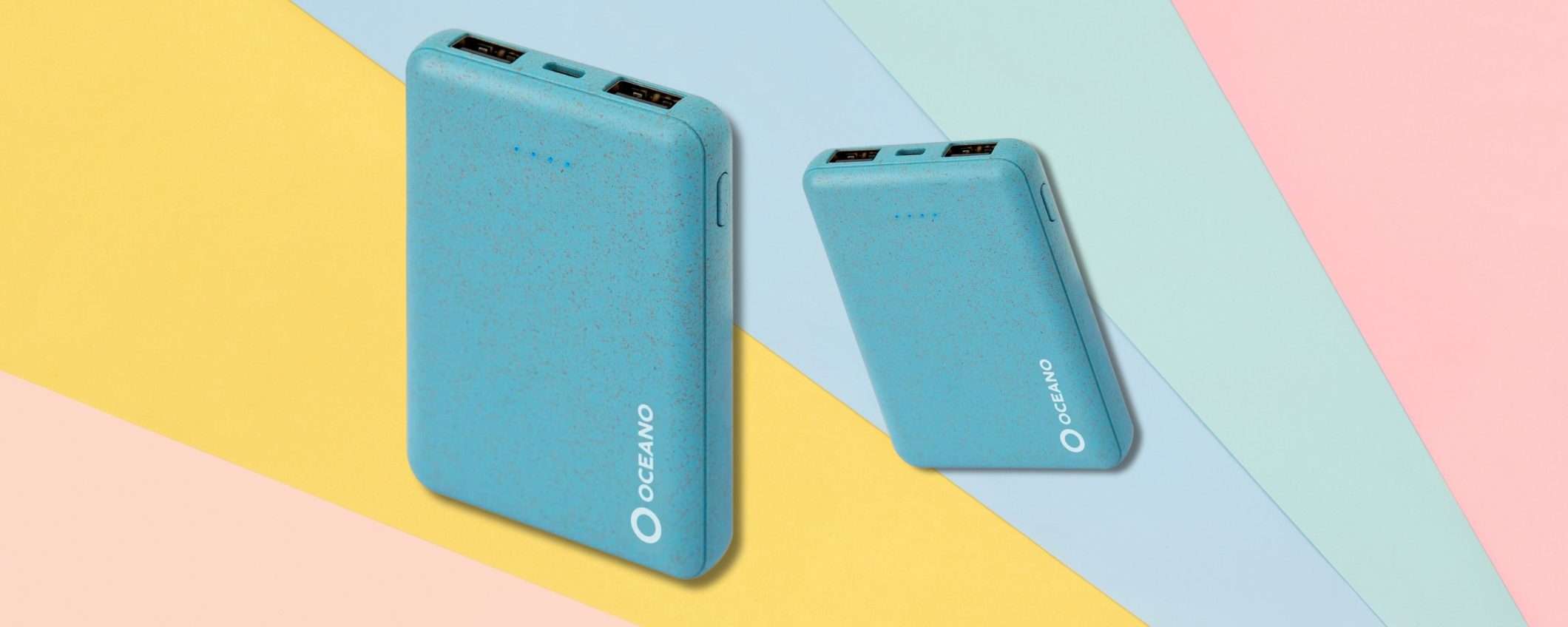 Colore oceano, impatto AMBIENTALE: powerbank 5000mAh a 12€