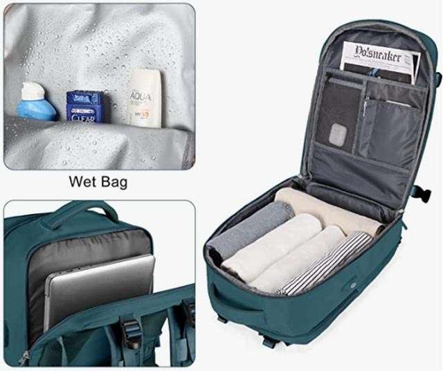 Lo zaino bagaglio da portare sugli aerei Ryanair e sui voli low cost senza spese aggiuntive nella colorazione blu