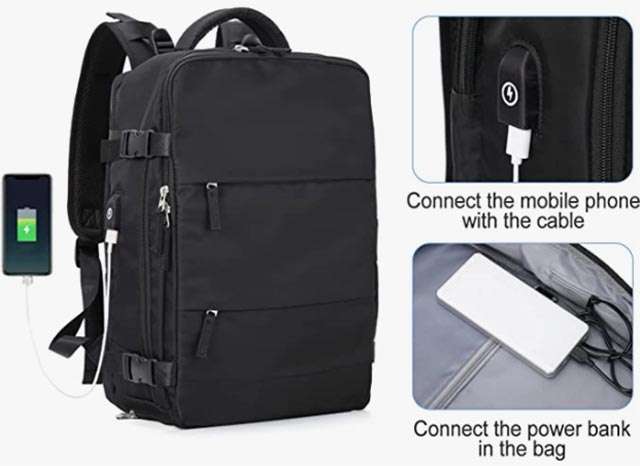 Lo zaino bagaglio per voli Ryanair e low cost semplifica anche la ricarica dello smartphone