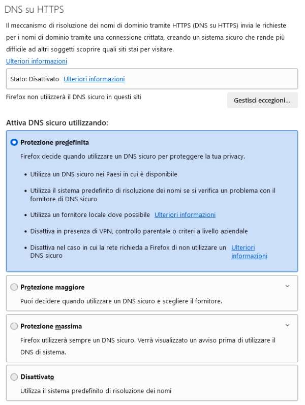 Firefox 114 - DNS over HTTPS