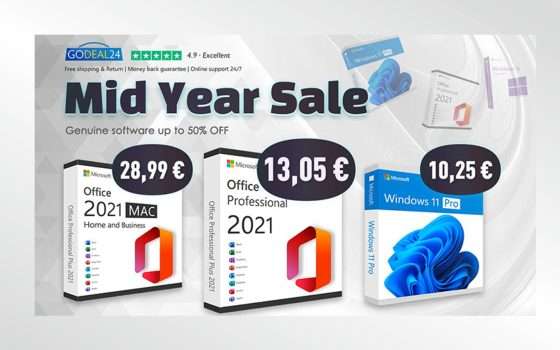 Godeal24, saldi di metà anno: Office 2021 a 13,05€, Mac Office 2021 da 28,99€