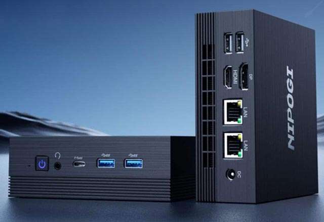 NiPoGi AM07: il design del Mini PC e le sue porte di connessione