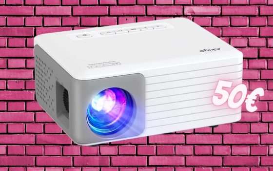 Proiettore portatile 1080p supportato: casa diventa un CINEMA con 50€