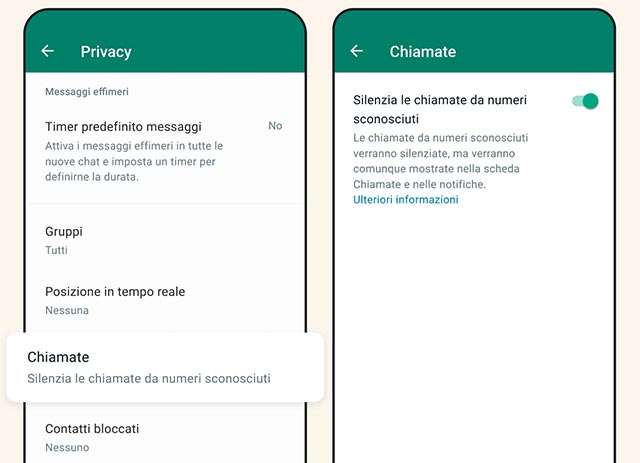 La nuova funzionalità di WhatsApp per silenziare le chiamate da numeri sconosciuti