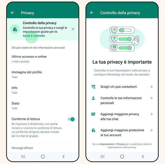 Il nuovo controllo della privacy su WhatsApp