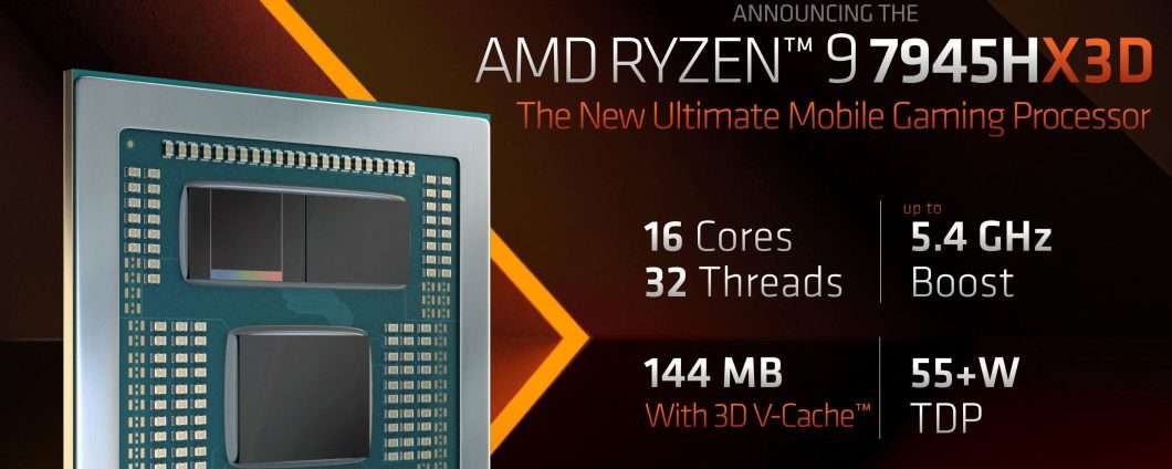 AMD Ryzen 9 7945HX3D: prima CPU mobile con cache 3D