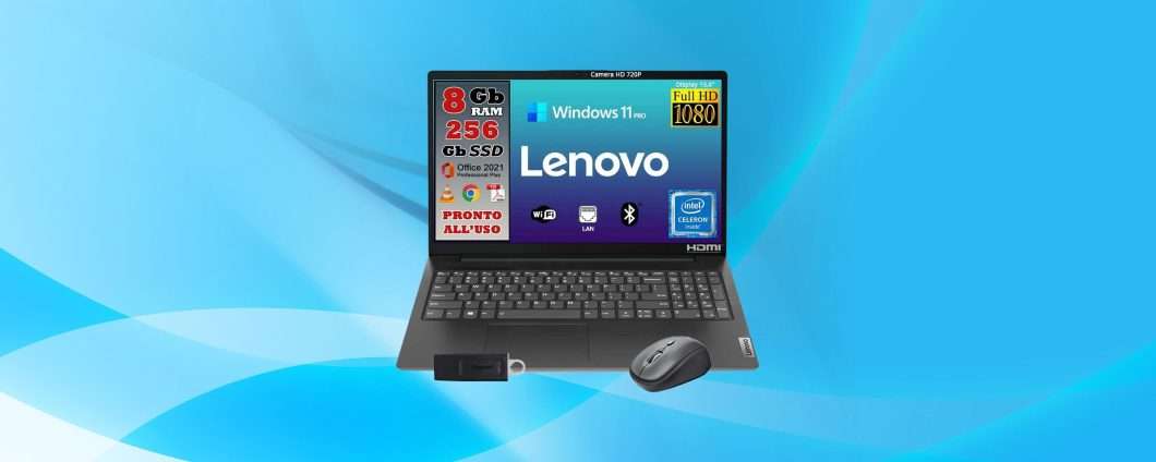 Notebook Lenovo con Windows 11: su Amazon in offerta a 297 euro
