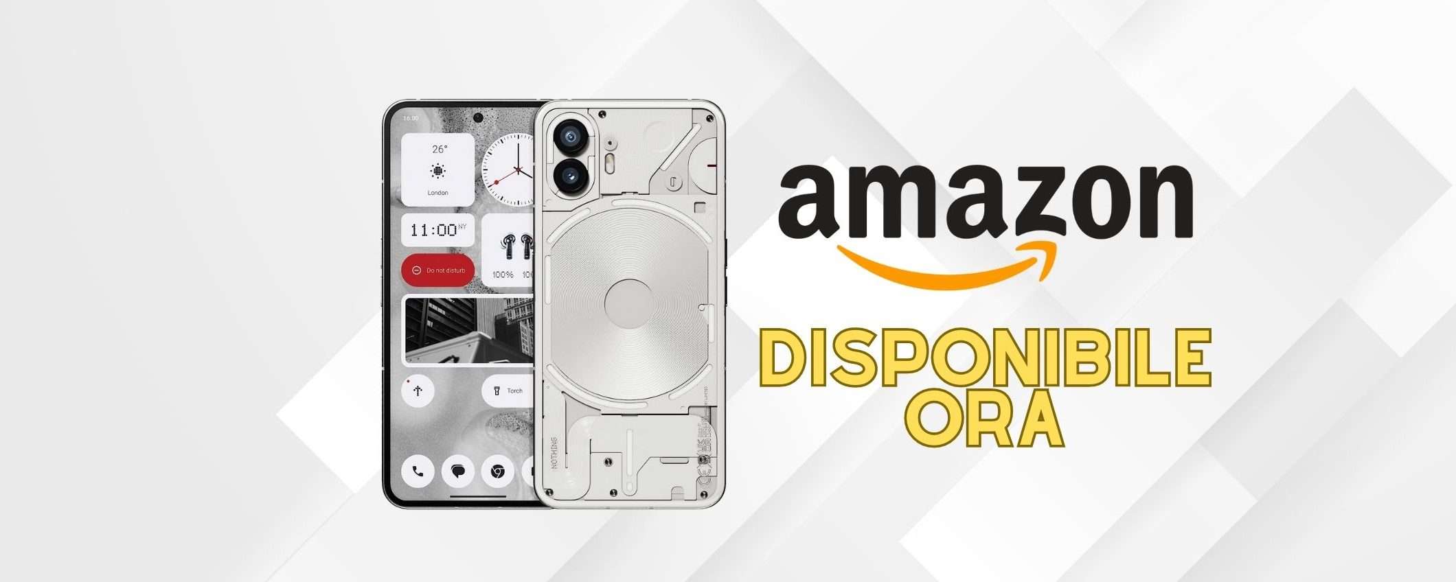 Nothing Phone (2) è su Amazon: disponibilità IMMEDIATA