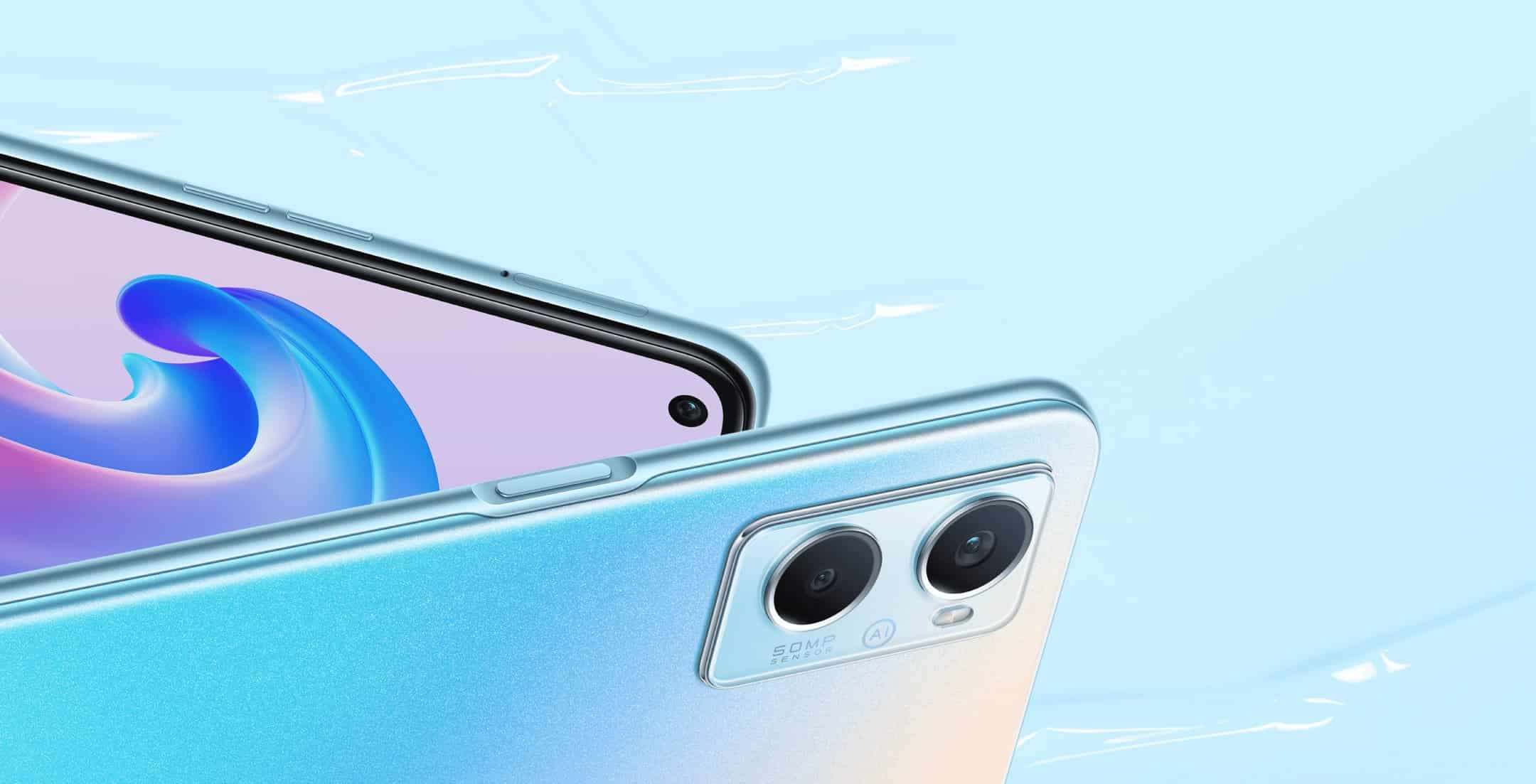 OPPO A96 render smartphone blu