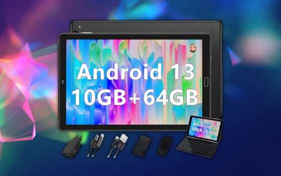 Tablet Android 13 da 10 pollici: PAZZESCO SCONTO su Amazon (-63%)