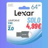 Chiavetta USB Lexar 64GB: a 4€ è una FOLLIA da Prime Day