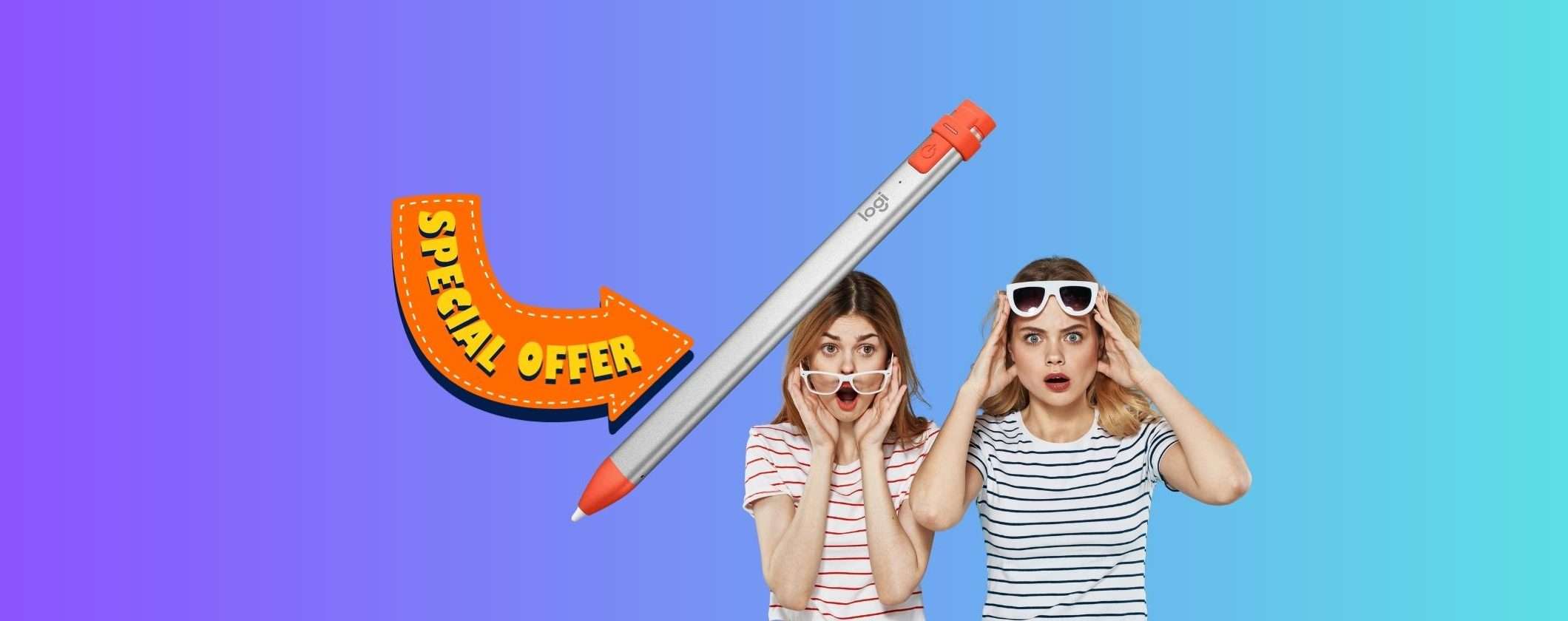 Logitech Crayon: l'alternativa ad Apple Pencil non costa niente al Prime Day