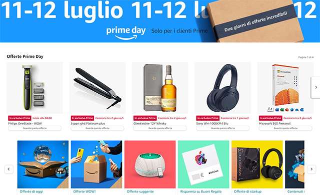 Prime Day: la sezione di Amazon dedicata all'evento