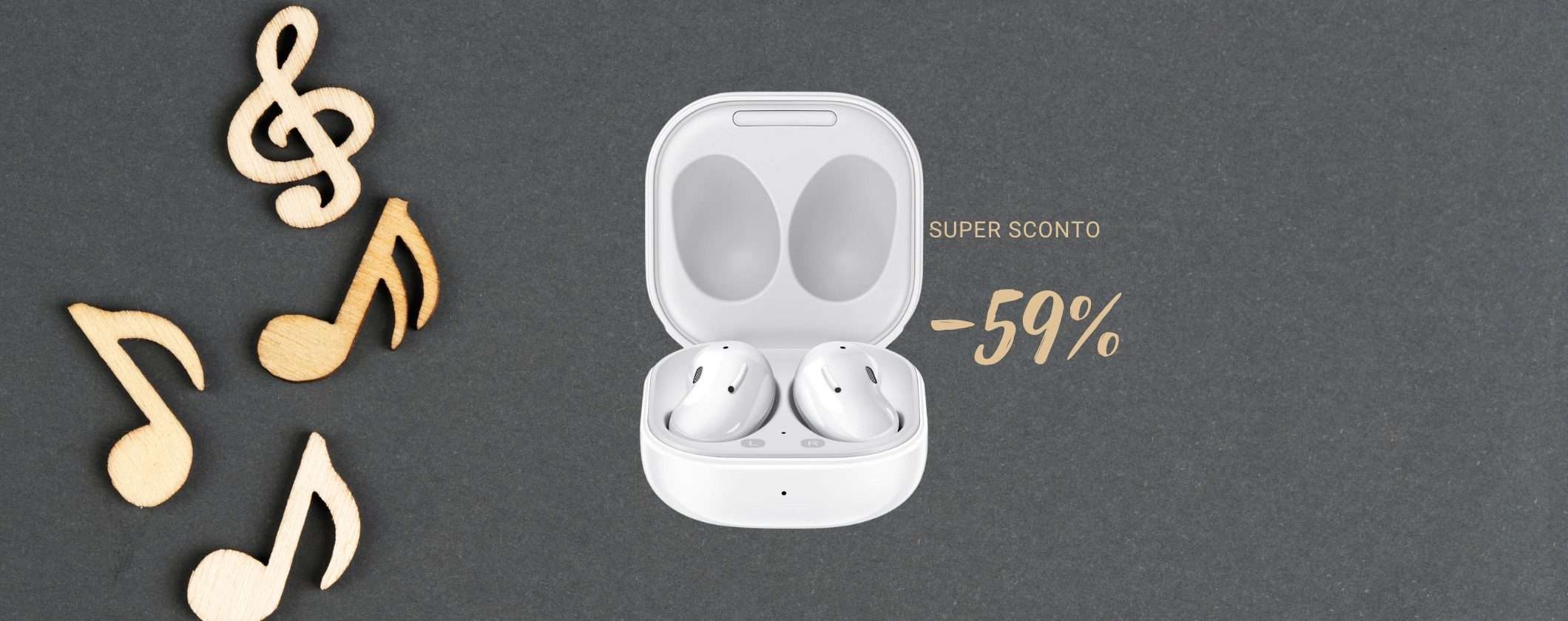 Samsung Galaxy Buds Live: grande ritorno al 59% di sconto