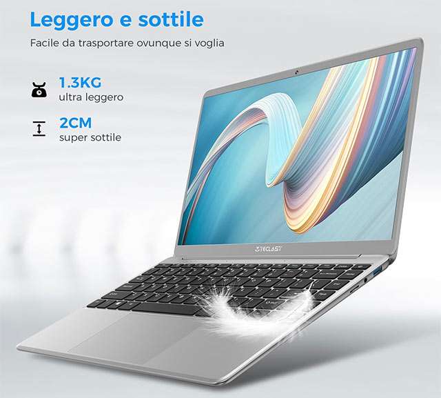 Il design del notebook Teclast F7 Plus 2