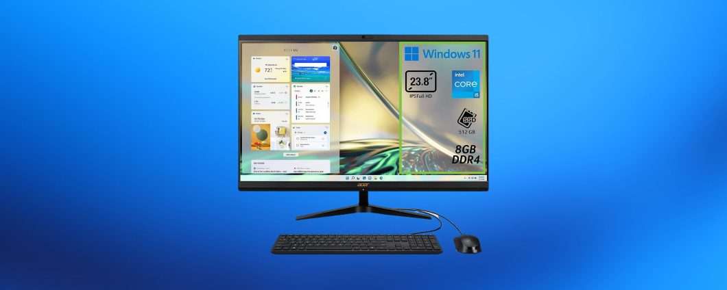 Acer Aspire C24: potente PC Desktop All-in-One in sconto Amazon (-50€)