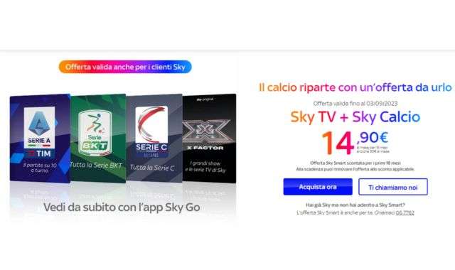 Offerta Sky TV e Sky Calcio Serie C