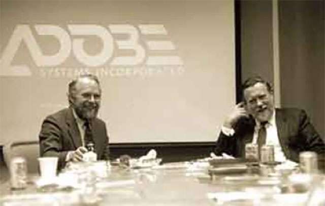 John Warnock e Charles Geschke nel 1982, alla fondazione di Adobe Systems