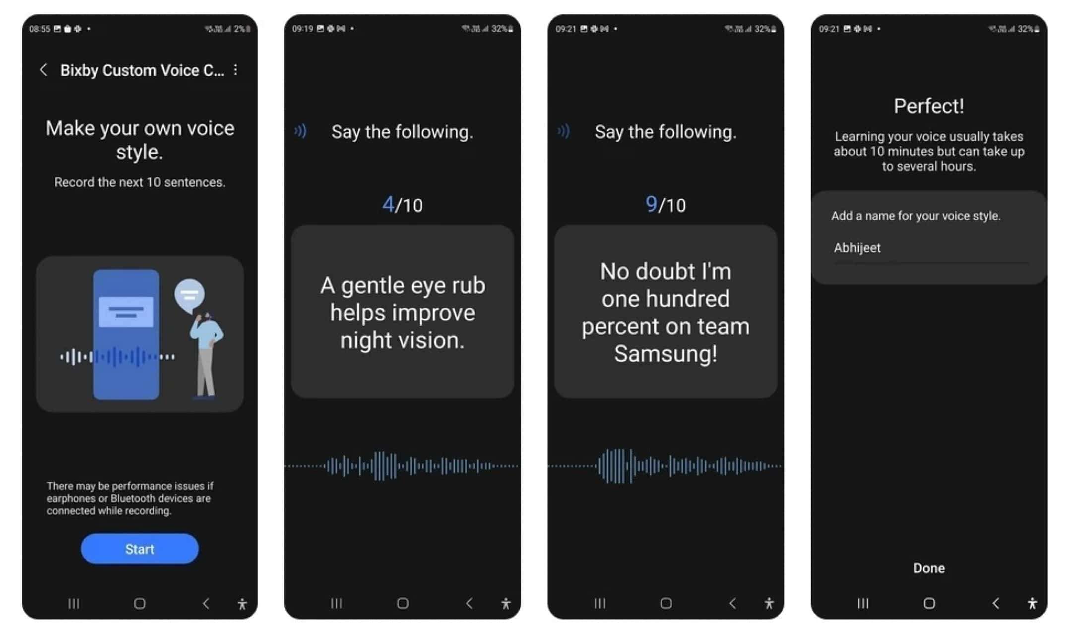 Samsung Bixby voce personalizzata impostazioni