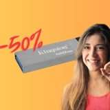 Chiavetta USB Kingston 128GB al 50% di SCONTO su Amazon