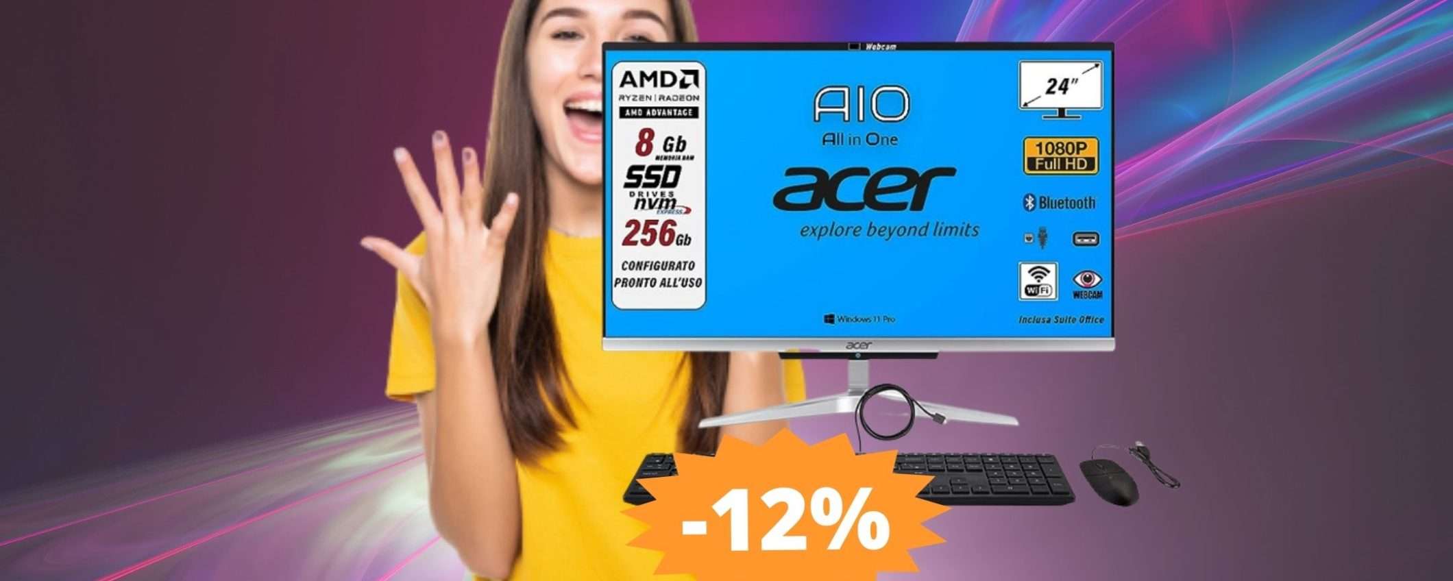 Acer All-In-One: elegante e potente in SCONTO su Amazon