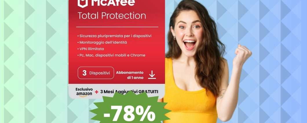 McAfee Total Protection 2023: sconto FOLLE del 78%