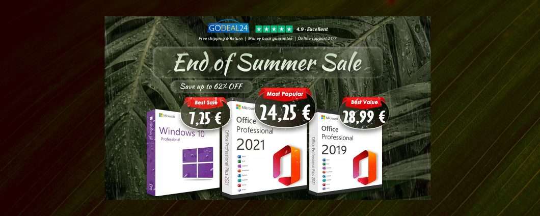 GoDeal24, dove trovare licenze genuine: Office 2021 a 24,25€, Windows 10 a 7,25€