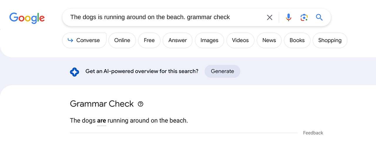 Google controllo grammaticale ricerca