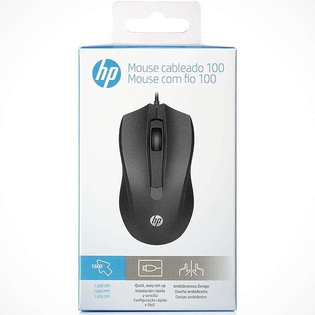 La confezione del mouse HP 100
