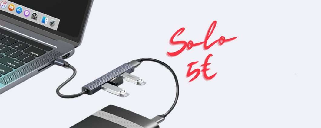 Mini Hub USB a soli 5,39€: attiva Coupon 50% + Codice 10%