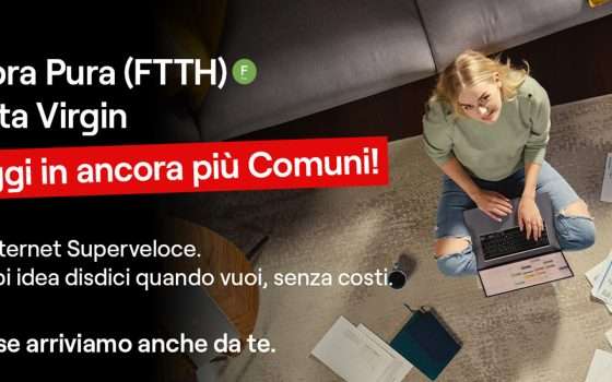 Virgin Fibra: FTTH a meno di 25€. E ricevi 3 mesi di Infinity+ gratis