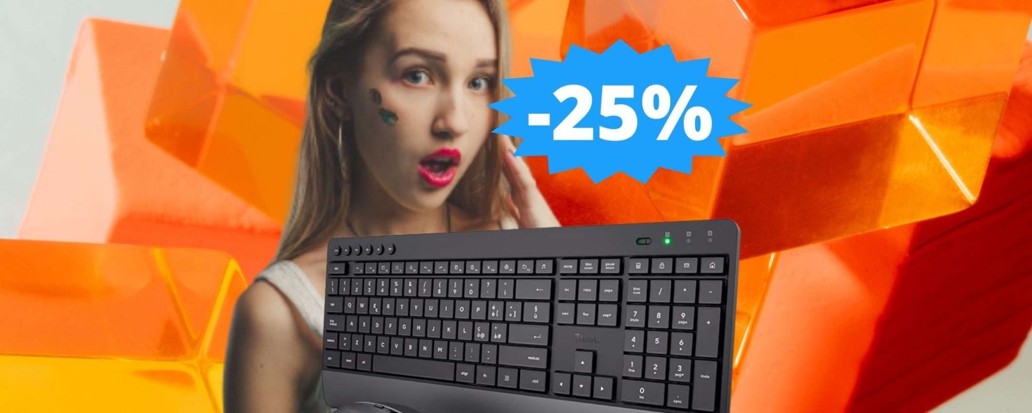 Trust Trezo tastiera e mouse: SUPER sconto del 25% su Amazon