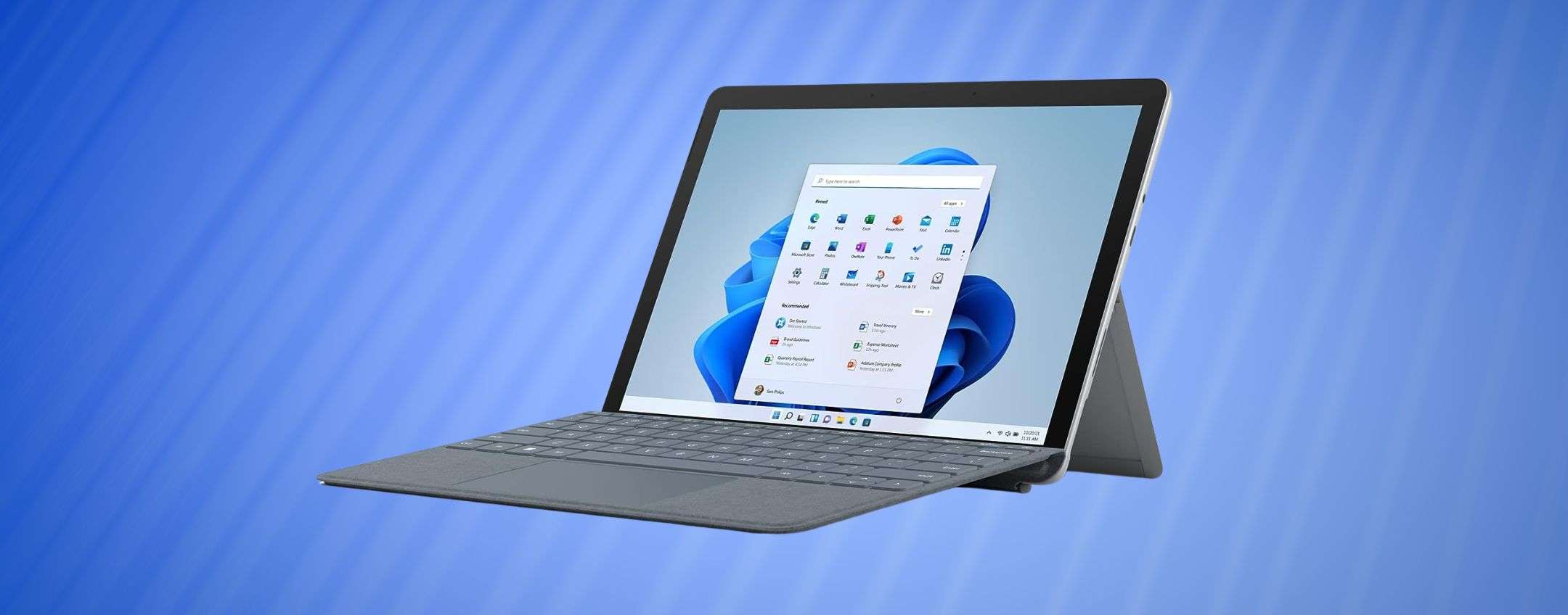 Tastiera Surface Go Type Cover In Alcantara Rosso Papavero - Compatibile Con Surface Go 1 E 2, Touchpad In Vetro