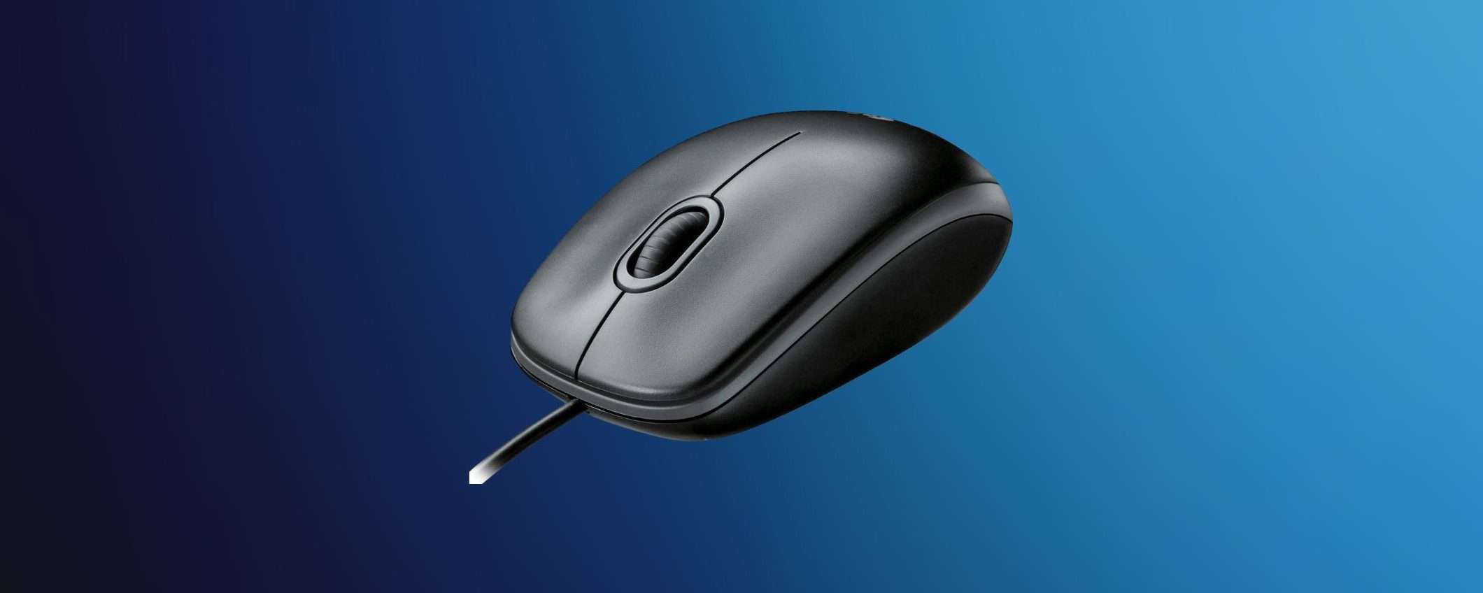 Mouse USB Logitech cablato in offerta su Amazon a 11,99€