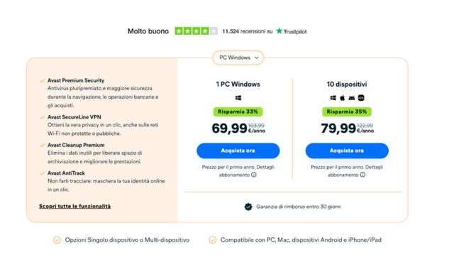 Piani Avast Ultimate in offerta