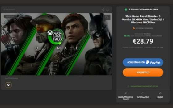 Xbox Game Pass Ultimate 3 mesi offerta