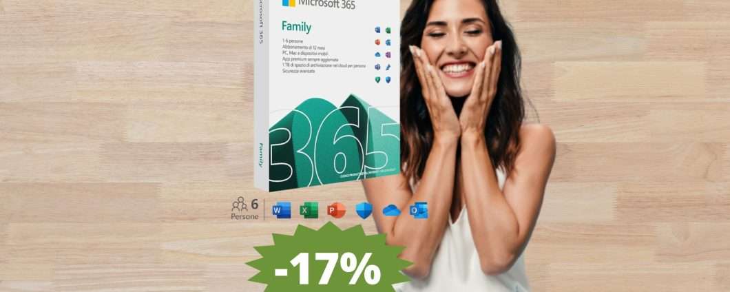 Microsoft 365 Family: imperdibile a questo prezzo (-17%)