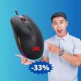 Mouse da gaming AOC GM500: MEGA sconto del 33%