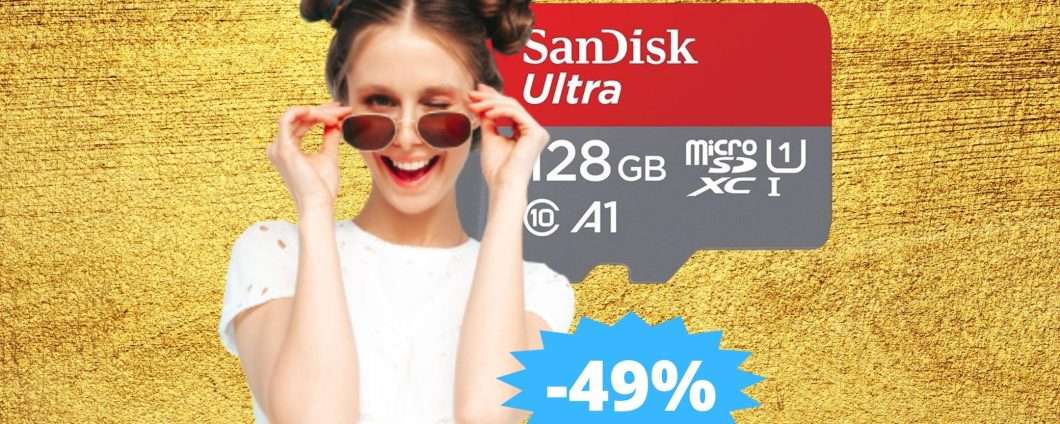 Micro SD SanDisk Ultra da 128GB: sconto FOLLE del 49% su Amazon