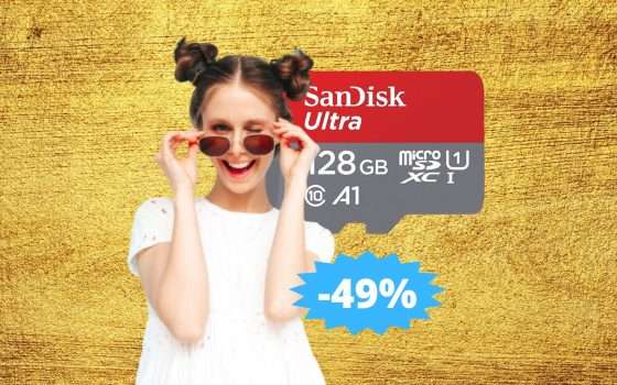 Micro SD SanDisk Ultra da 128GB: sconto FOLLE del 49% su Amazon