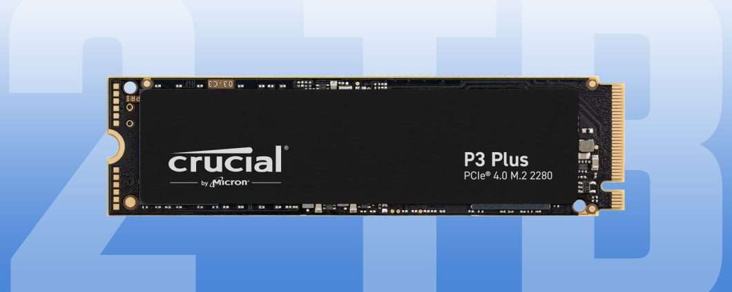 SSD PCIe da 2 TB: oggi -63% per la Crucial P3 Plus