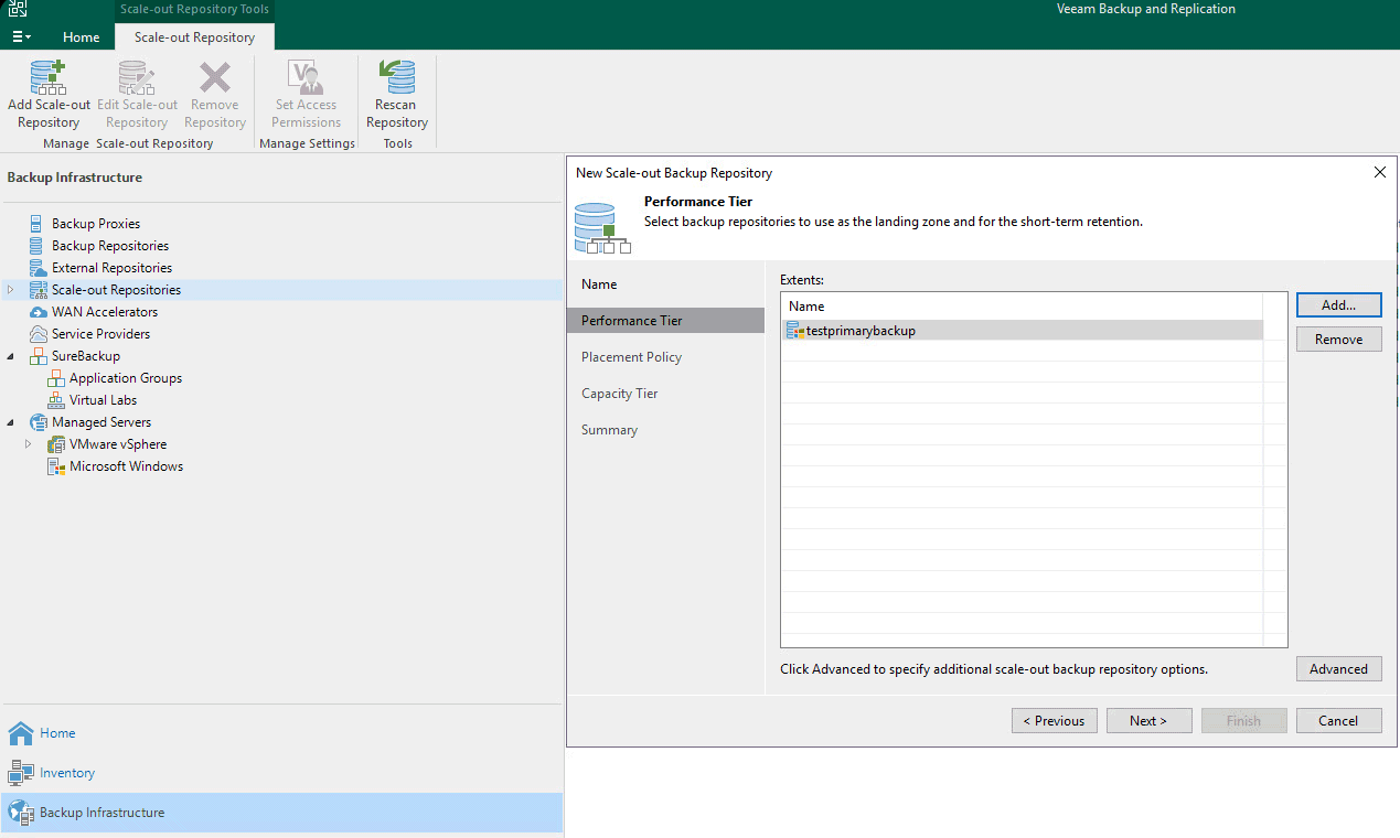 Scale-out repository Veeam